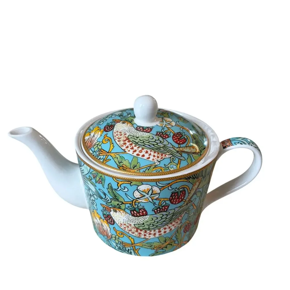 William Morris Strawberry Thief Fine Porcelain Teapot NEW